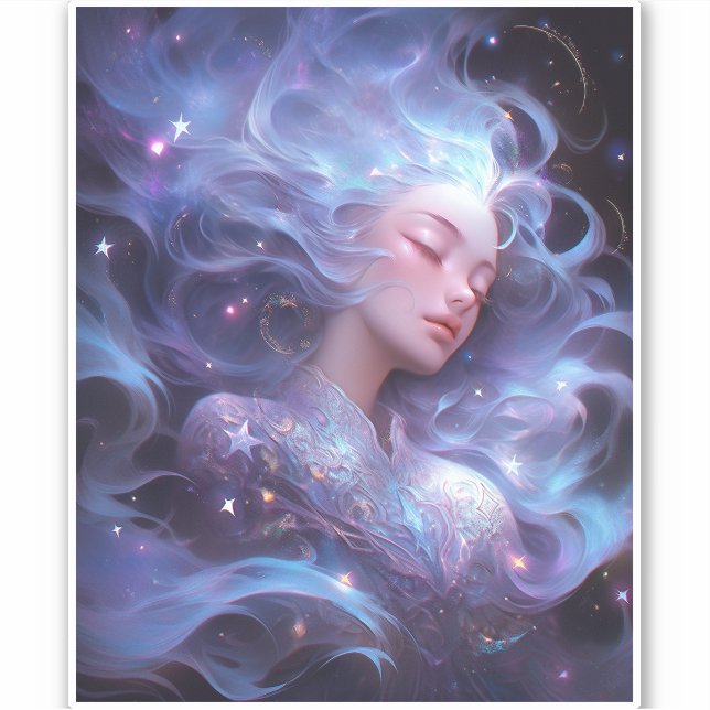 Sticker Anime Girl Fabriquée En Étoiles (Devant)