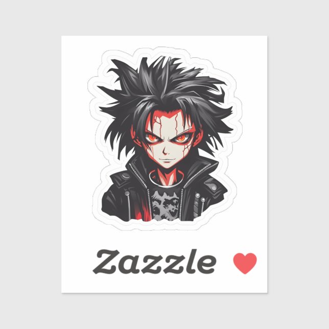 Sticker Anime Gothic Boy (Feuille)