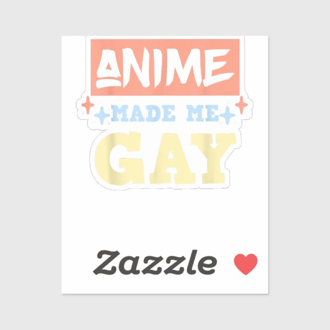 Sticker Anime M'A Fait Gay Drôle Anime Mème Gay pride LBGT (Feuille)
