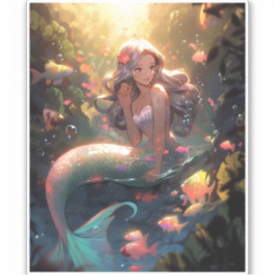 Sticker Anime Mermaid Girl Imaginaire Art