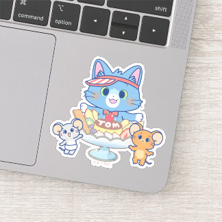 Sticker Anime Tom, Jerry et Tuffy Dessert Parlor
