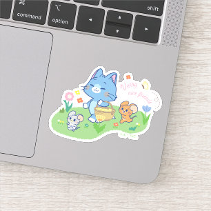 Sticker Anime Tom, Jerry et Tuffy Picnic