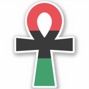 Sticker Ankh rouge, noir et vert