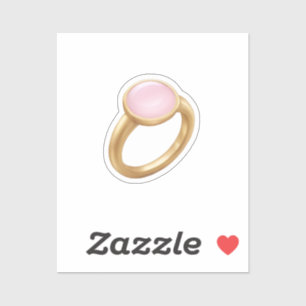 Sticker Anneau or avec Gem rose Emoji Art