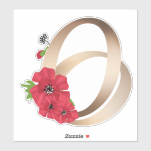 Sticker anneaux mariages, anneaux, or, amour, vintage, rét