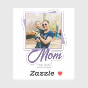Sticker Année d'établissement de maman avec photo personna