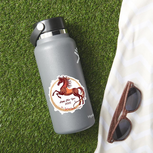 Sticker Année du Cheval 2026 couleur Brown (HydroFlask Insitu)