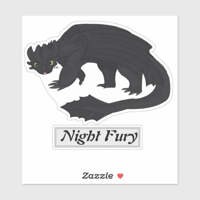 Sticker Année du dragon : Night Fury (Feuille)