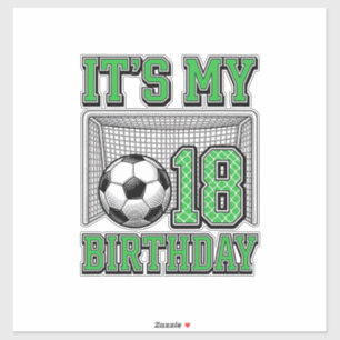 Sticker Anniversaire 18 ans Football Vintage