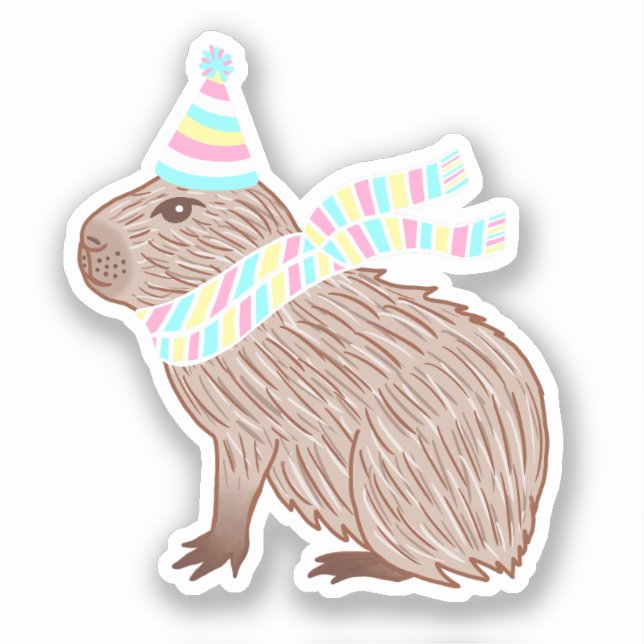 Sticker Anniversaire Capybara (Recto)