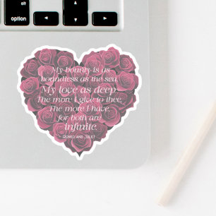 Sticker Anniversaire Coeur Roméo et Juliette Citation rose