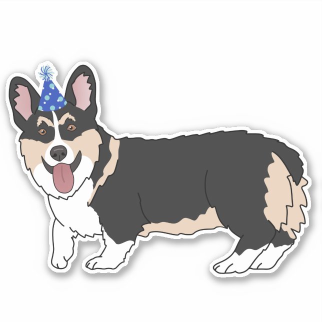 Sticker Anniversaire Corgi (Devant)