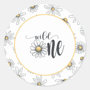 Sticker Anniversaire Daisy - Wild One - Blanc