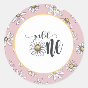 Sticker Anniversaire Daisy - Wild One - Rose