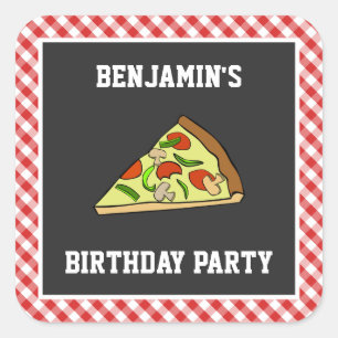 Sticker Anniversaire de enfant Party Pizza Cute Fa