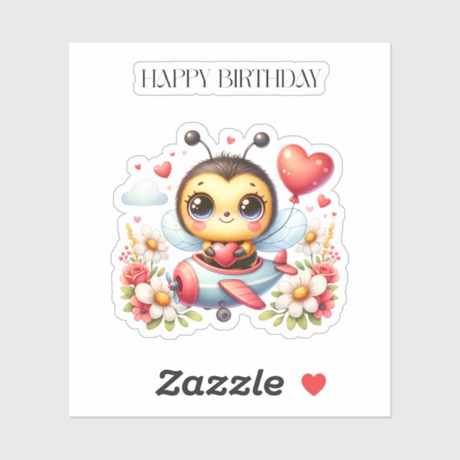 Sticker Anniversaire de Pilote Abeille (Feuille)