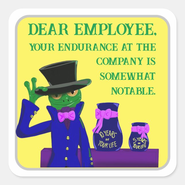 Sticker Anniversaire De Travail De La Grenouille (Devant)