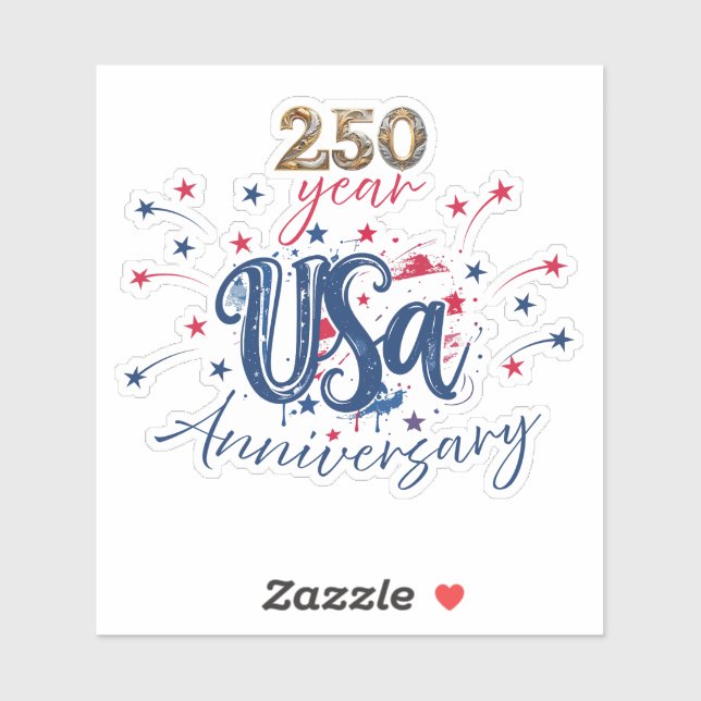 Sticker anniversaire des 250 ans des États-Unis (Feuille)