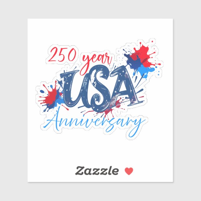 Sticker anniversaire des 250 ans des États-Unis (Feuille)