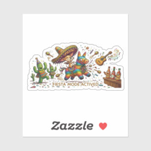 Sticker Anniversaire drôle de fête avec un Chihuahua sur u