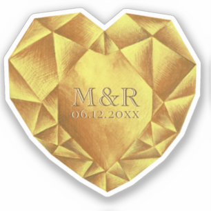 Sticker Anniversaire du Mariage du coeur de la Citrine d'o