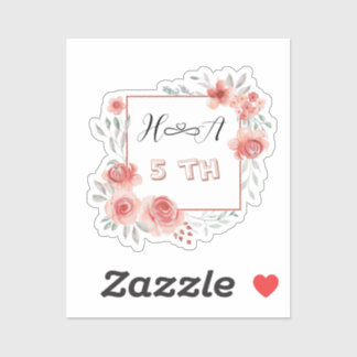 Sticker Anniversaire Floral de Printemps | Mariage Élégant