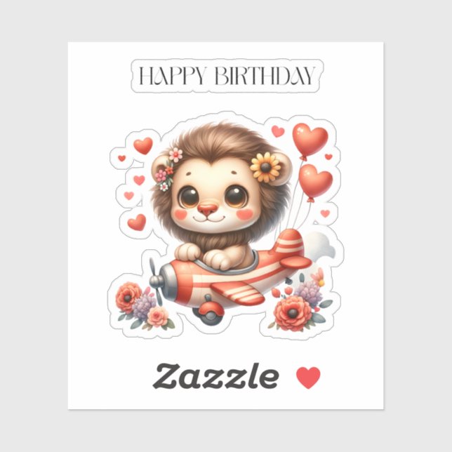 Sticker Anniversaire Lion Pilote (Feuille)