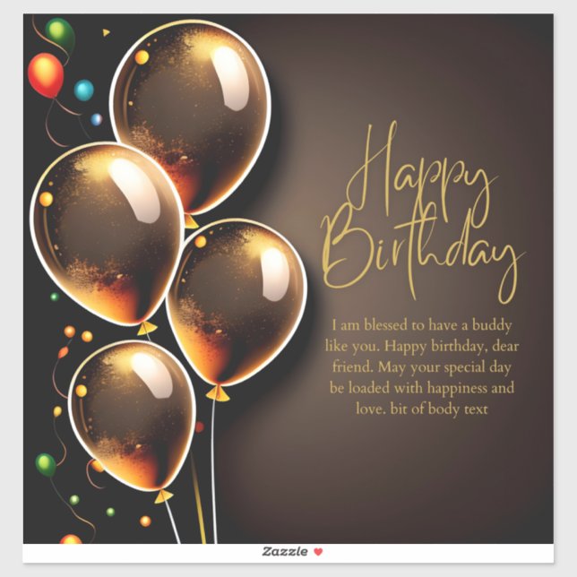 Sticker Anniversaire Noir et Or (Feuille)