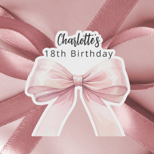 Sticker Anniversaire rose blanc élégant