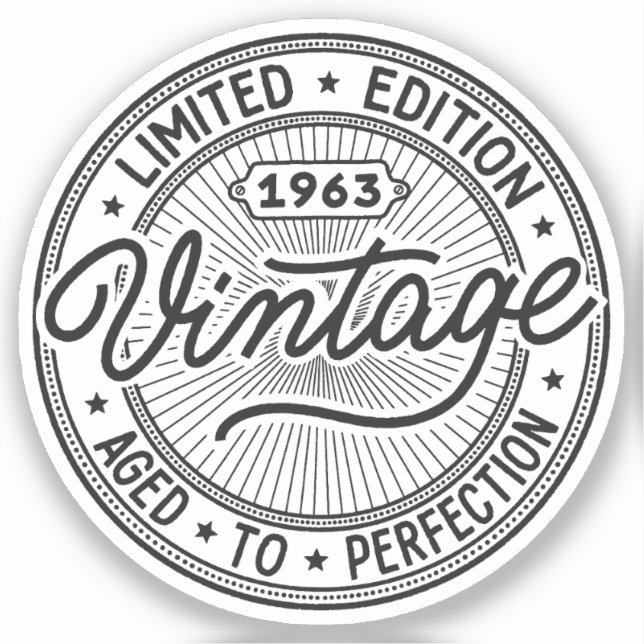 Sticker Anniversaire vintage de 1963 (Recto)