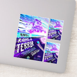 Sticker Annonce De Film D'Horreur Sci-Fi, Pluies De Terreu