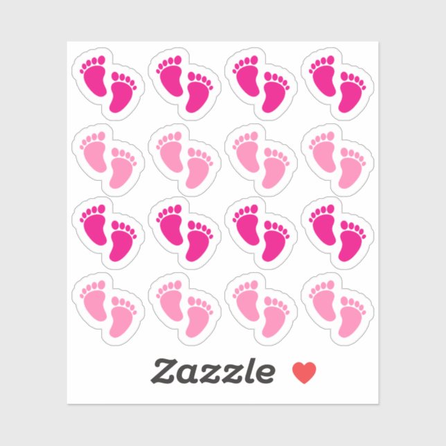 Sticker Annonce de naissance empreinte de pied de bébé fil (Feuille)