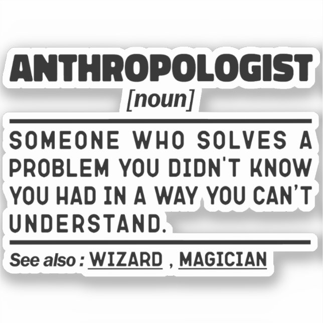 Sticker Anthropologue Noun Définition Anthropologie Lover (Recto)