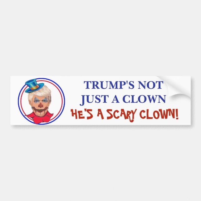 Sticker anti Donald Trump Clown effrayant (Devant)