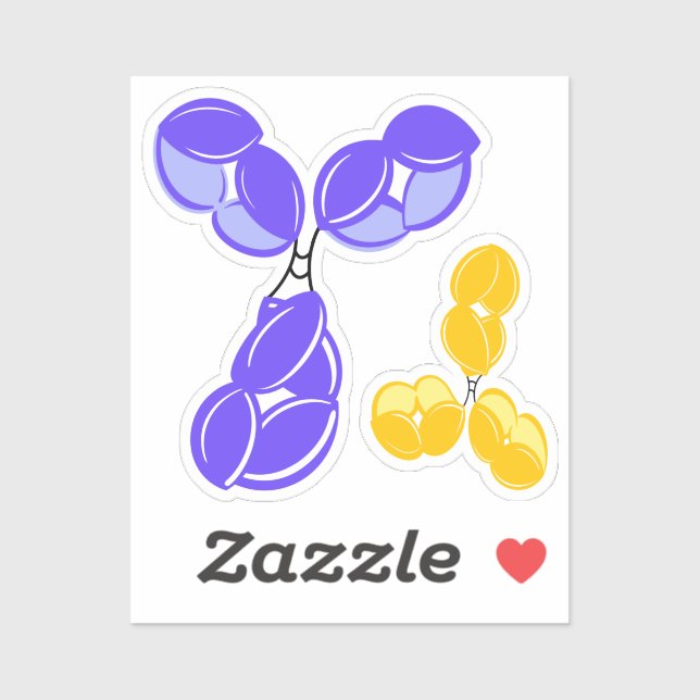Sticker anticorps IgG 1 ou 4, violet et jaune (Feuille)