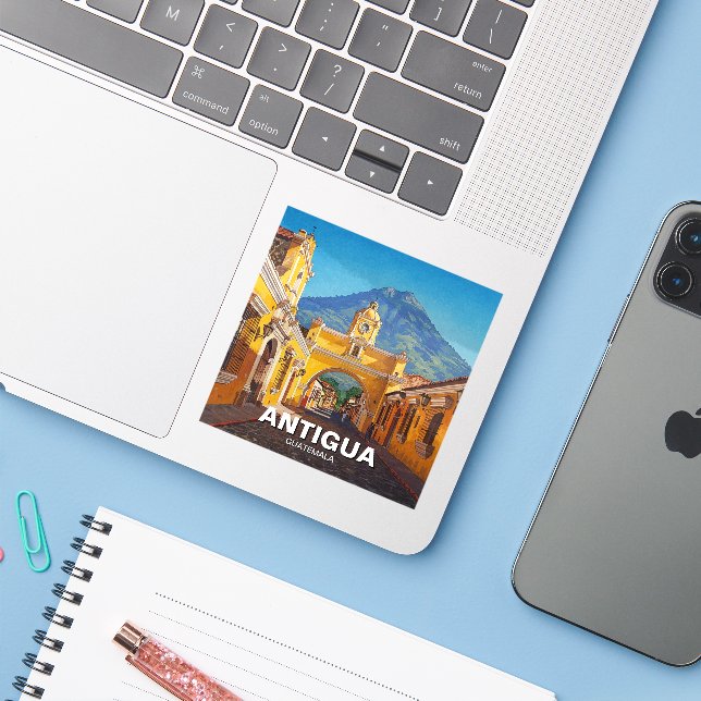 Sticker Antigua Guatemala Travel (Ordinateur portable avec iPhone)