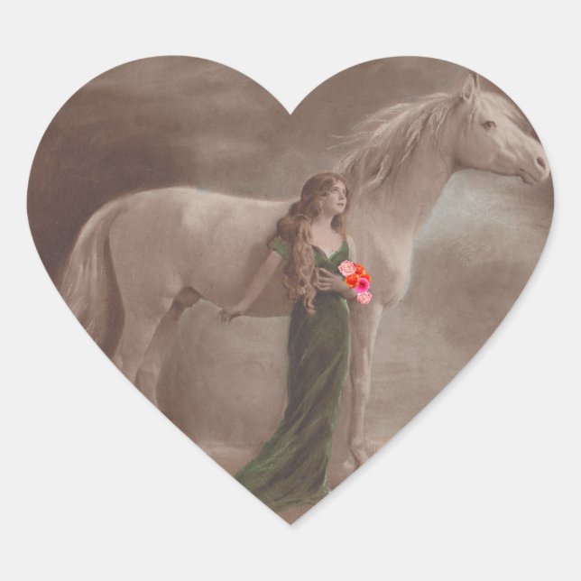 Sticker Antique Night Dream lune lumière Horse Fem (Devant)