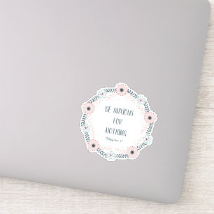 Sticker Anxiété de verset biblique floral rose bleu