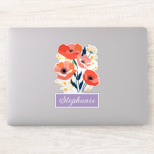 Sticker Août Fleur de naissance Nom personnalisé