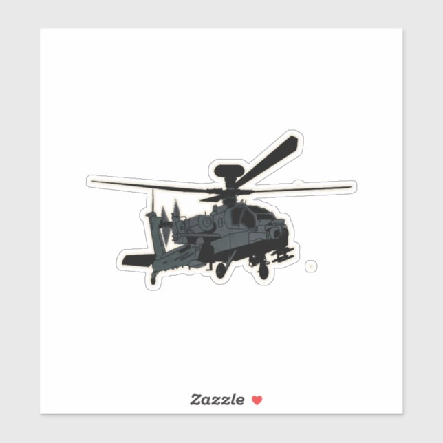 Sticker Apache, AH-64, Hélicoptère d'attaque (Feuille)