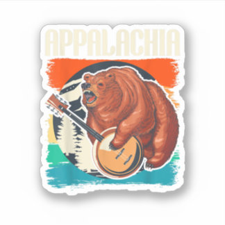 Sticker Appalachia Vintage Banjo Player Bluegrass
