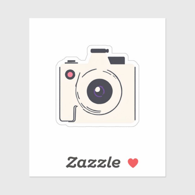 Sticker Appareil photo mignon (Feuille)