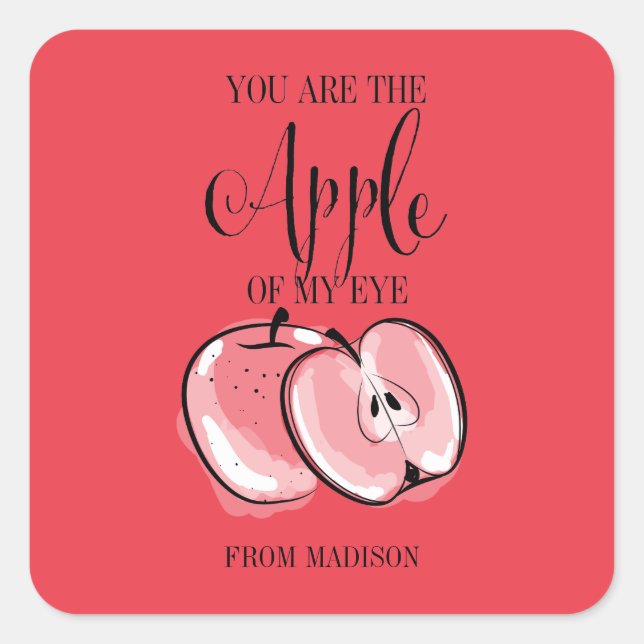 Sticker Apple Valentine Pun Fruit Funny (Devant)