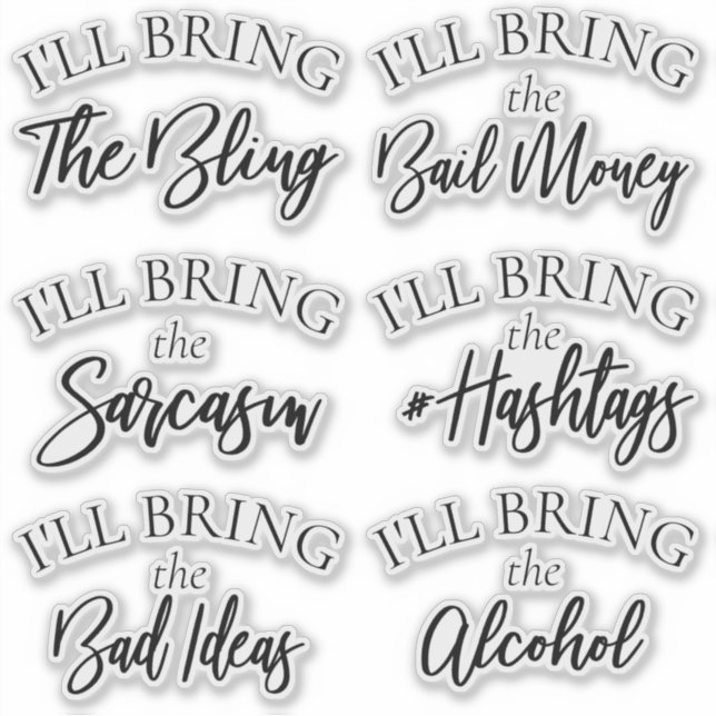 Sticker Apportez le Bling | Fête de Bachelorette Moderne (Devant)