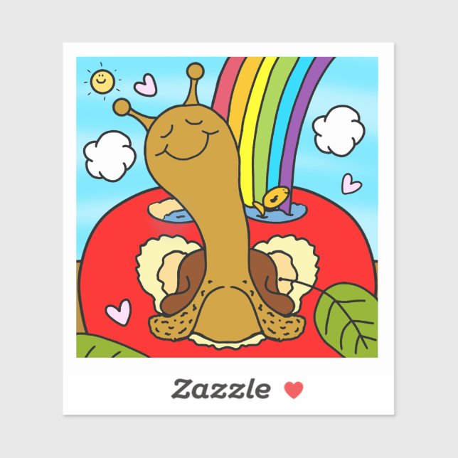 Sticker Appréciation de l'enseignant d'escargot mignonne S (Feuille)