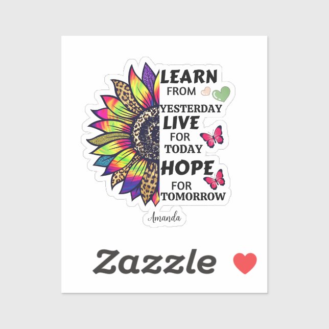 Sticker Apprendre À Partir Des Citations D'Hier Rainbow Su (Feuille)