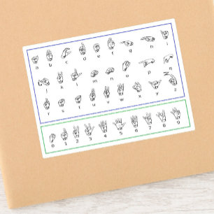 Sticker Apprendre le langage des signes ASL, Alphabet de c