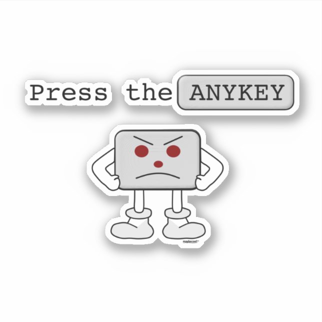 Sticker Appuyez sur ANYKEY (Devant)