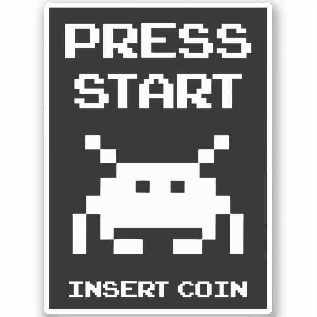 Sticker Appuyez sur Démarrer Insérer la conception du jeu  (Devant)