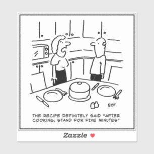 Sticker Après la cuisson, restez debout pendant 5 minutes